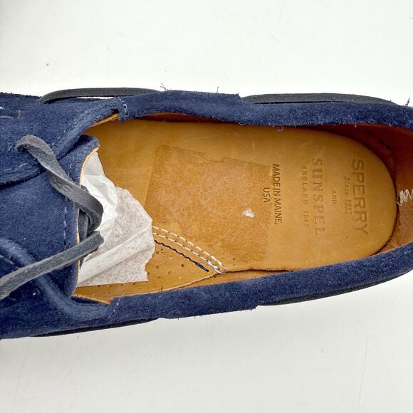 Sperry Mens X Sunspel Authentic Original Boat Shoe US 10 EU 43 Navy Suede NWOB - Picture 13 of 13